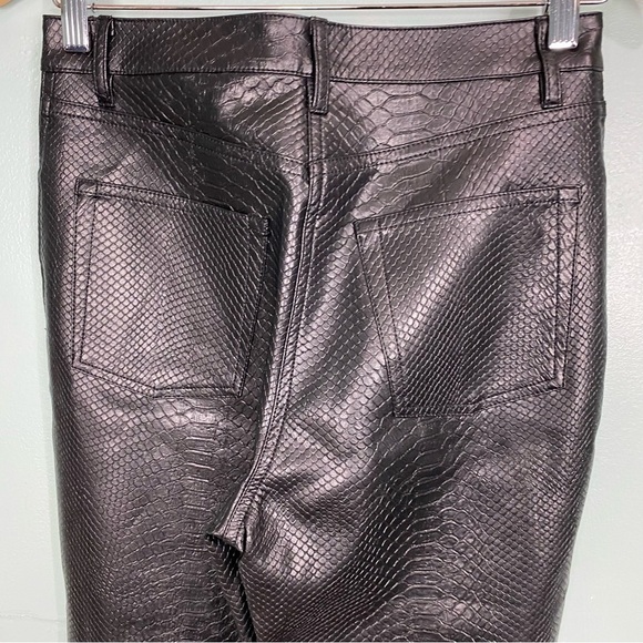 Aritzia Wilfred Melina Pant Snakeskin Croc Faux Vegan Leather Pants Ankle Sz 4 - Picture 7 of 7